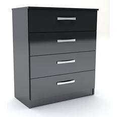 White high gloss drawers Birlea Lynx Chest of Drawer 76.6x89cm