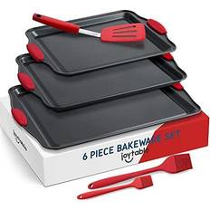 JoyTable Baking Sheet Set 3-Piece with Silicone Handles Oven Tray