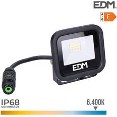 D Focos Edm E3/70400 Proyector Led 10W 800Lm 6400K Luz Fria Black Series 9.2x8.1x2.7 cm Foco