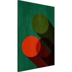 Rojo Tablones de anuncios Tableau Magnétique Formes Abstraites - Cercles En Vert Et Rouge Tablón de anuncios