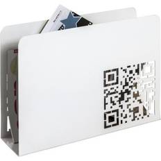 Blanc Porte-revues Porte Revues En Métal QR Code 35 cm Porte-revues