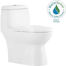 Toilets OVE Decors Jade Sensor Flush One-Piece Elongated Toilet Soft Close White