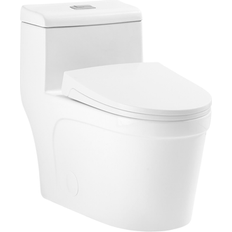 Toilets Swiss Madison Cannes One-Piece Elongated Toilet Vortex Dual-Flush 1.1/1.6 gpf