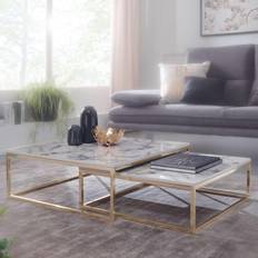 Golden Tische Wohnling Designer Couchtisch 75x75cm 2Stk.