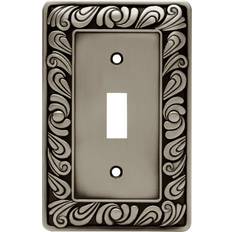 Grey Wall Switches Franklin Brass 64048 Paisley Single Toggle Switch Wall Plate Switch Plate Cover, Brushed Satin Pewter