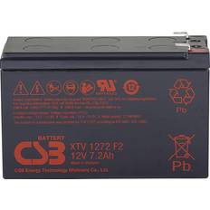 Batterier 12v 7.2 ah CSB Battery XTV1272 Blybatteri 12 V 7.2 Ah Blyfleece B x H x T 151 x 99 x 65 mm Fladstik 6,35 mm Vedligeholdelsesfri, Lav selvafladning