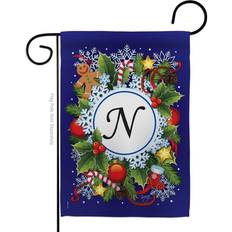 Cheap Screenings Breeze Decor 80092 Winter N Monogram 2-Sided Impression Garden Flag