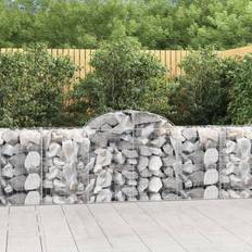 vidaXL Buede Gabionkurve 7 Stk 200x50x80/100 Cm Galvaniseret Jern