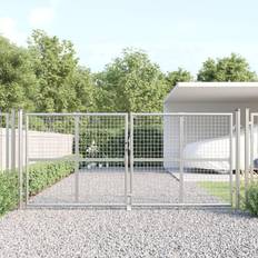 Sølv Porter vidaXL Mesh Garden Gate Fence Door Fencing