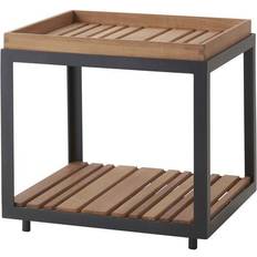 Grå - Teak Sideborde Cane-Line level bordpladesæt Sidebord