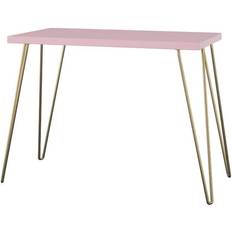 Pink and gold desk Ameriwood Home Owen 40"W Retro Writing Desk