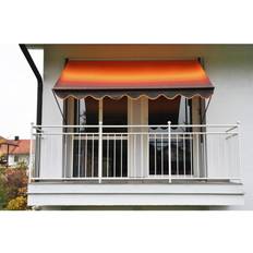 Orange Terrassenmarkisen Angerer Klemmmarkise orange/braun 400 Balkonmarkise ohne Bohren Klemm-Markise