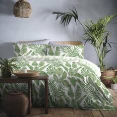 Dreams & Drapes Dreams & Drapes Tahiti Floral Print Easy Care Duvet Cover Green, White