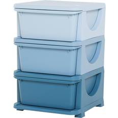 Storage Boxes Qaba 3 Tier Kids Storage Unit Dresser Tower with Drawers Chest Organizer