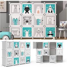 Kleiderhänger Vicco Kleiderschrank Andy grau modular 12 Fächer Kleiderstange Steckregal
