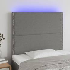 vidaXL Con Luces LED Tela Gris Oscuro 80x5x118/128 cm Cabecero