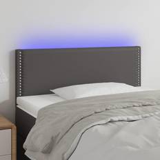 vidaXL Con Led Cuero Sintético Gris 100x5x78/88 cm Cabecero