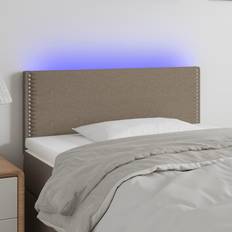 vidaXL LED-lys stof gråbrun Sengegavl