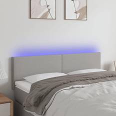 vidaXL LED-lys stof lysegrå Sengegavl