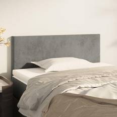 vidaXL Hoofdbord 90 x 5 x 78/88 cm Fluweel Lichtgrijs