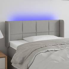 vidaXL LED Ljusgrå 103 x 16 x 78/88 cm Sänggavel