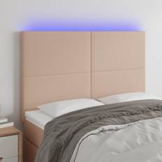 vidaXL LED Cappuccino 144 x 5 x 118 cm Sänggavel