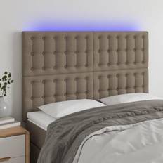 Beige Cabeceros vidaXL Con Luces LED Tela Gris Taupe 144x5x118/128 cm Cabecero