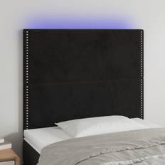 vidaXL A LED Nera 100x5x118/128 cm In Velluto - Nero Testiera