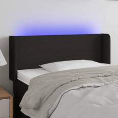vidaXL LED Svart 103x16x78/88 cm Tyg Sänggavel