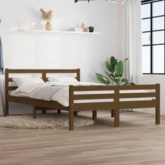 vidaXL Bed Frame Honey Brown Solid