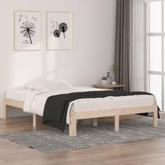 vidaXL Massivt Trä 135x190 cm Sängram
