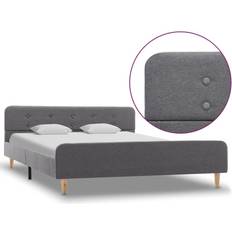 vidaXL Bedframe Stof Lichtgrijs 160x200 cm