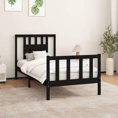 vidaXL Bed Frame with Headboard Black