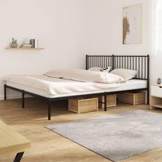 vidaXL headboard Metal Bed Frame with Headboard White Bed Base Sizes/Models