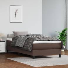 vidaXL de Lit Rembourré 100x200x20 cm Marron Matelas à Ressorts