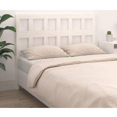 vidaXL De Cama Madera Maciza De Pino Blanco 155.5x4x100 cm Cabecero