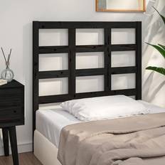 Pino Cabeceros vidaXL De Cama Madera Maciza De Pino Negro 95.5x4x100 cm Cabecero