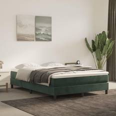 140cm Matelas à Ressorts vidaXL de Lit Rembourré Lit Double Adulte Meuble de Chambre Coucher Intérieur Vert Foncé 140x190x20 cm Matelas à Ressorts