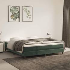 Letto Matrimoniale Materassi a Molle vidaXL Verde Scuro 180x200x20 cm In Velluto Materasso a Molle