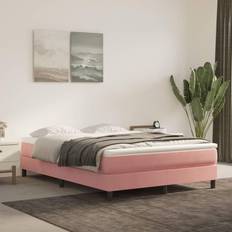 vidaXL de Lit Rembourré Lit Double Adulte Meuble de Chambre Coucher Intérieur Rose 140x190x20 cm Matelas à Ressorts