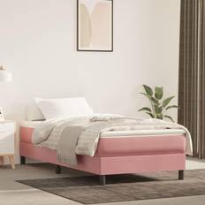 Letto Singolo Materassi a Molle vidaXL Insacchettate Rosa 90x200x20 cm In Velluto Materasso a Molle