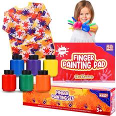 Pink Finger Paints J mark washable finger paint for toddlers 1-3 – set includes 50-sheet large f