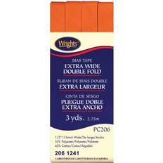 Wrights Extra Wide Double Fold Bias Tape Carrot 3-Yard