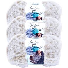 Lion 3 pack brand yarn 322-211an go for faux bulky yarn, blonde elk