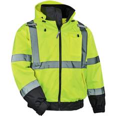 Work Jackets Ergodyne GloWear 8379 High Visibility Long Sleeve Jacket, ANSI Class R3, Lime, 24479 Lime