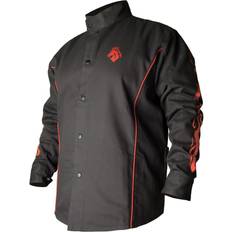 Black Stallion BSX Flame-Resistant Welding Jacket - Black/Red Flames