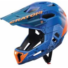 Cratoni Unisex – Erwachsene C-Maniac Helmet, Blau/Orange Matt