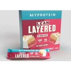 Comidas y Bebidas Myprotein Barrita Proteica Ligera Layered 6 x 40 g Chocolate Blanco con Frambuesa