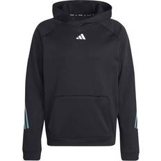 adidas Men's Train Icons 3 Stripes Training Hoodie - Black