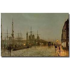 Interior Details Trademark Fine Art John Grimshaw 'Hull Docks Night' 30x47 Inches Wall Decor